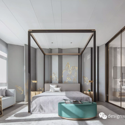 梁建国设计 新中式卧室