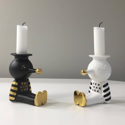 意大利BOSA品牌 现代匹诺曹彩瓷烛台