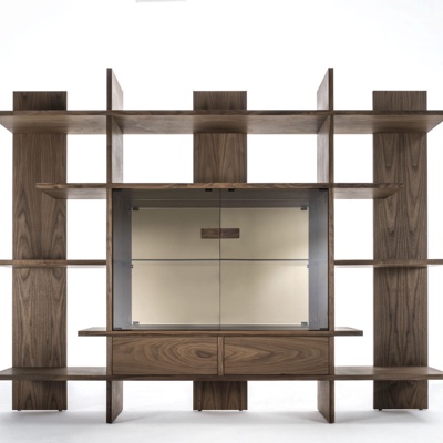 意大利Riva1920品牌 现代原木装饰架书架