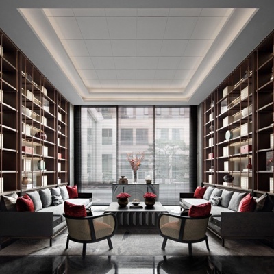 矩阵纵横设计 新中式售楼处洽谈区