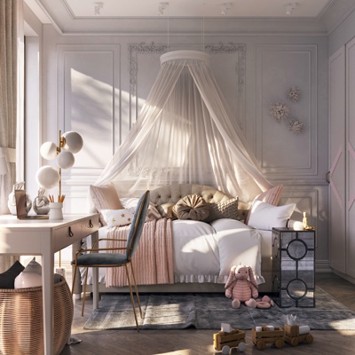 Dima Karma设计 现代混搭女儿房单人床