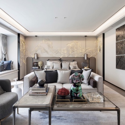 为上设计 新中式卧室主人房