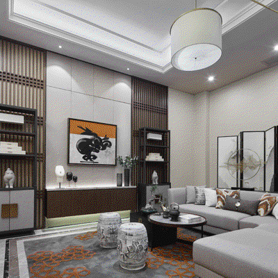 金秋软装设计 新中式沙发组合