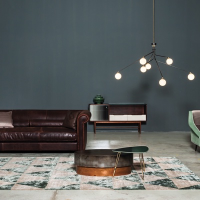 意大利BAXTER品牌 现代皮革沙发茶几边柜吊灯