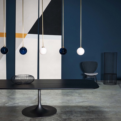 意大利BAXTER品牌 现代黑色餐桌吊灯装饰画