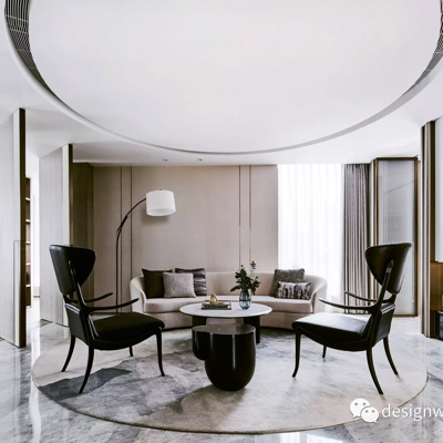 黄全设计 现代办公会客厅