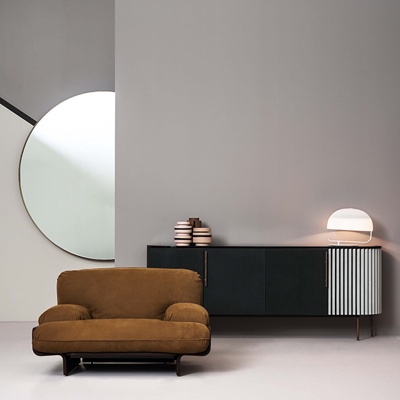 意大利BAXTER品牌 后现代端景柜单人沙发