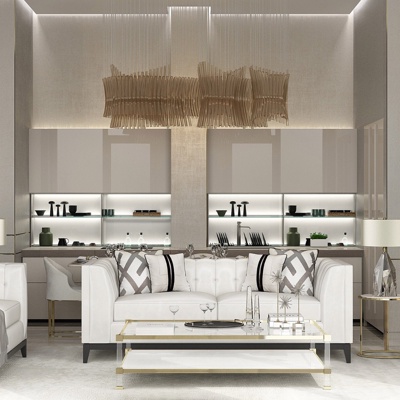 U-STYLE设计 现代轻奢皮革沙发组合