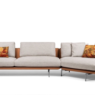 意大利Poltrona Frau品牌 现代皮革转角多人沙发