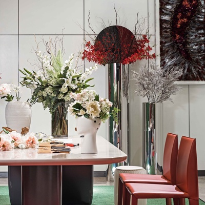 杜文彪设计 现代大理石餐桌椅