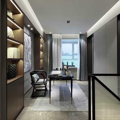 尚石设计 新中式书房