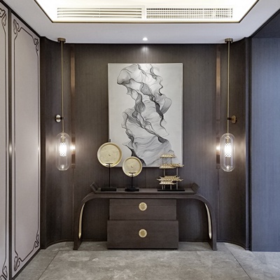 天鼓设计 新中式玄关柜