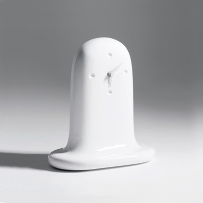 意大利bosa品牌 现代白色陶瓷时钟摆件