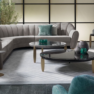 意大利Malerba品牌 现代转角沙发茶几组合