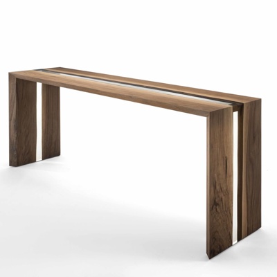 意大利Riva1920品牌 现代原木玻璃中缝休闲长桌