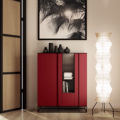 意大利Jesse品牌 现代红色装饰柜端景柜落地灯