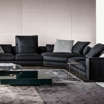 意大利MINOTTI品牌现代皮革沙发组合