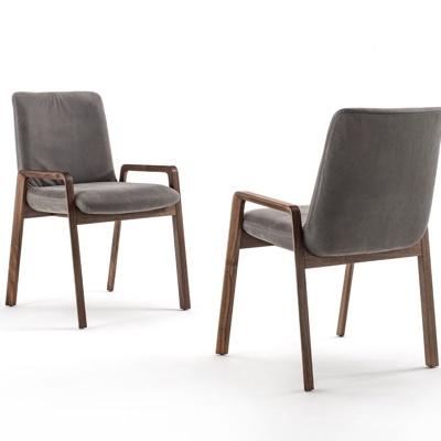 意大利Riva1920品牌 现代灰色绒布单椅