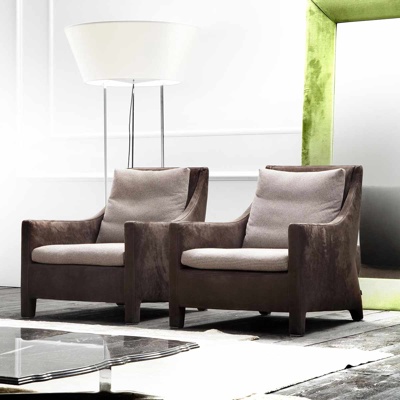 意大利ERBA Italia品牌 现代布艺单人休闲沙发
