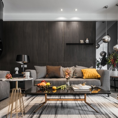 凌图空间设计 现代布艺沙发组合