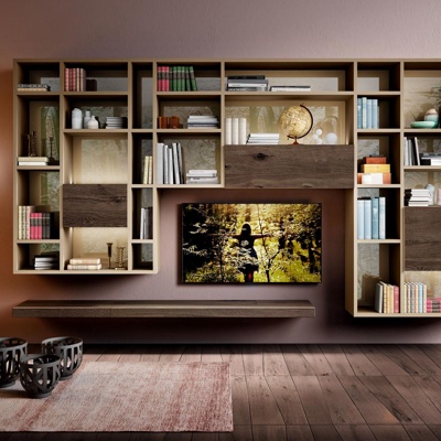 意大利LAGO品牌 北欧电视背景墙墙柜