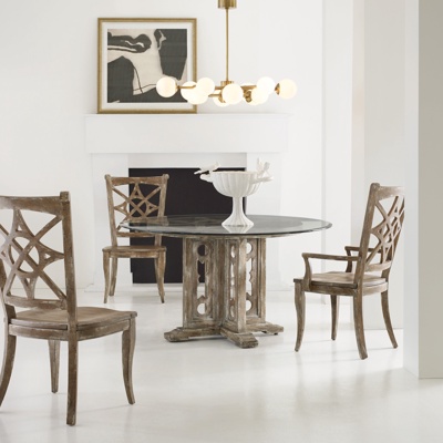 美国Hooker品牌 美式实木圆形餐桌椅