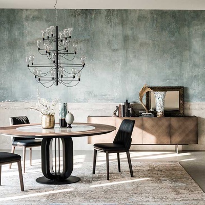 意大利CAPPELLINI品牌 现代圆形餐桌椅
