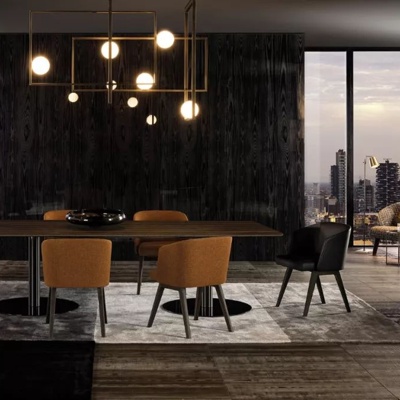 意大利MINOTTI品牌现代餐桌椅组合
