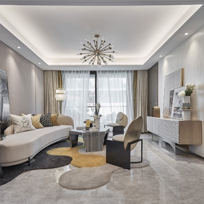 HWCD设计 现代轻奢客厅