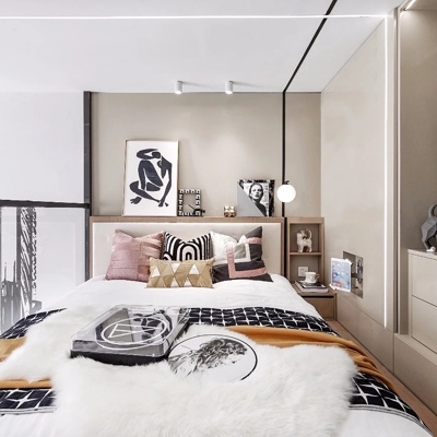 赛拉维设计 现代卧室双人床3d模型