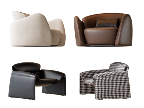  现代休闲沙发 沙发椅su模型 