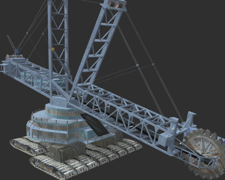  斗轮挖掘机3d模型 