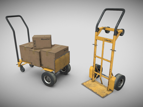  两用手推车3d模型 