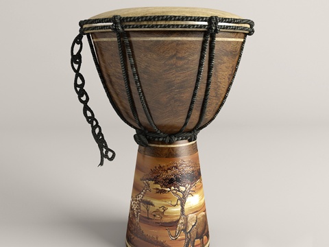  民族风手鼓 乐器3d模型 