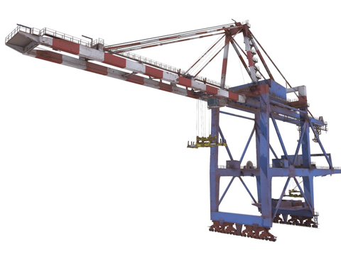  大型港口起重机 塔吊3d模型 