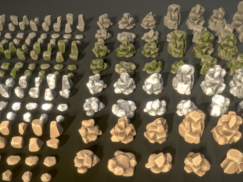  现代石头 景观石 泰山石 石块3d模型 