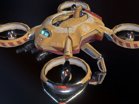  货运无人机3d模型 