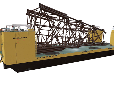  重型起重船3d模型 