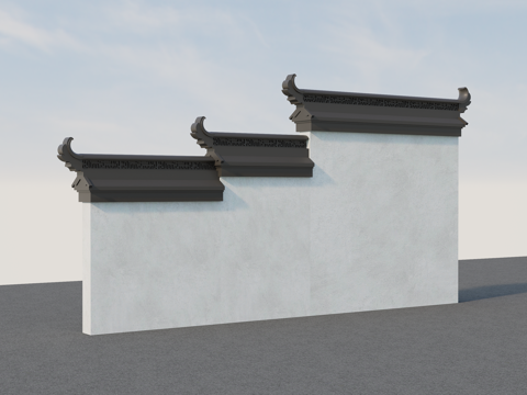 中式徽派马头墙su模型