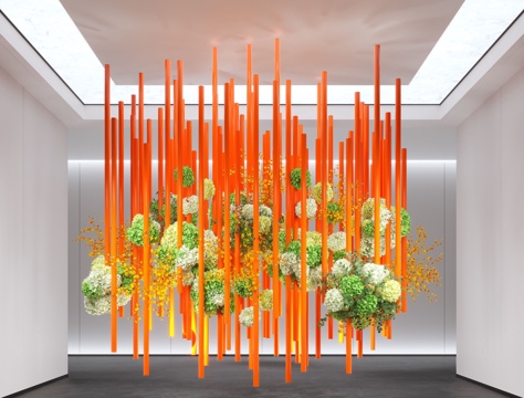  室内景观造景 植物装置3d模型 