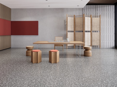  现代茶桌椅su模型 