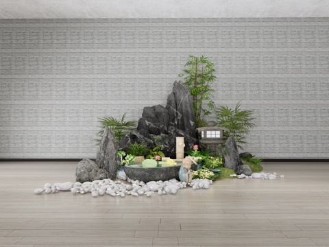 景观造景 景观园艺 假山su模型