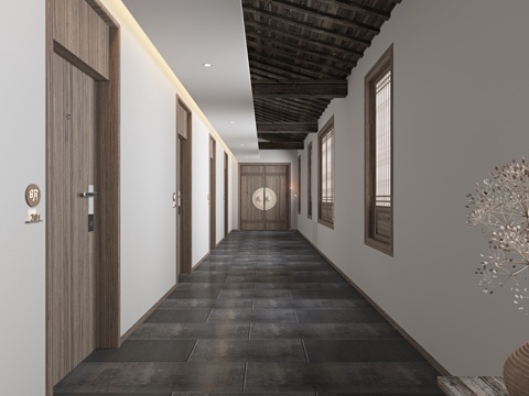  酒店走廊 过道3d模型 