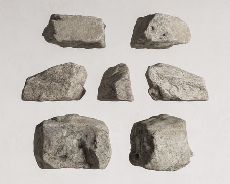 景观石 石头 石块 岩石 假山石su模型