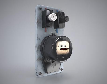  旧电表3d模型 