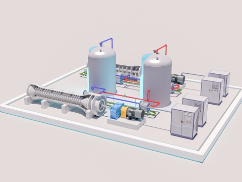  空气压缩机 储能机3d模型 