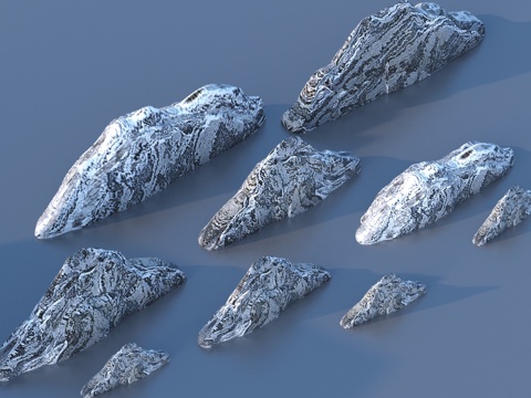  假山石 石材 景观石头3d模型 