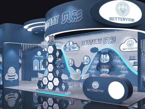  现代展览展台su模型 