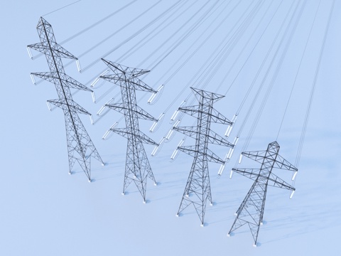  电塔 电气设备 电线塔3d模型 