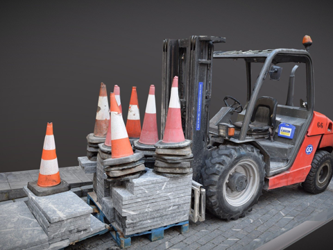  叉车 起重机 塔吊3d模型 